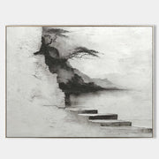 Misty Steps Monochrome Landscape Painting #M989