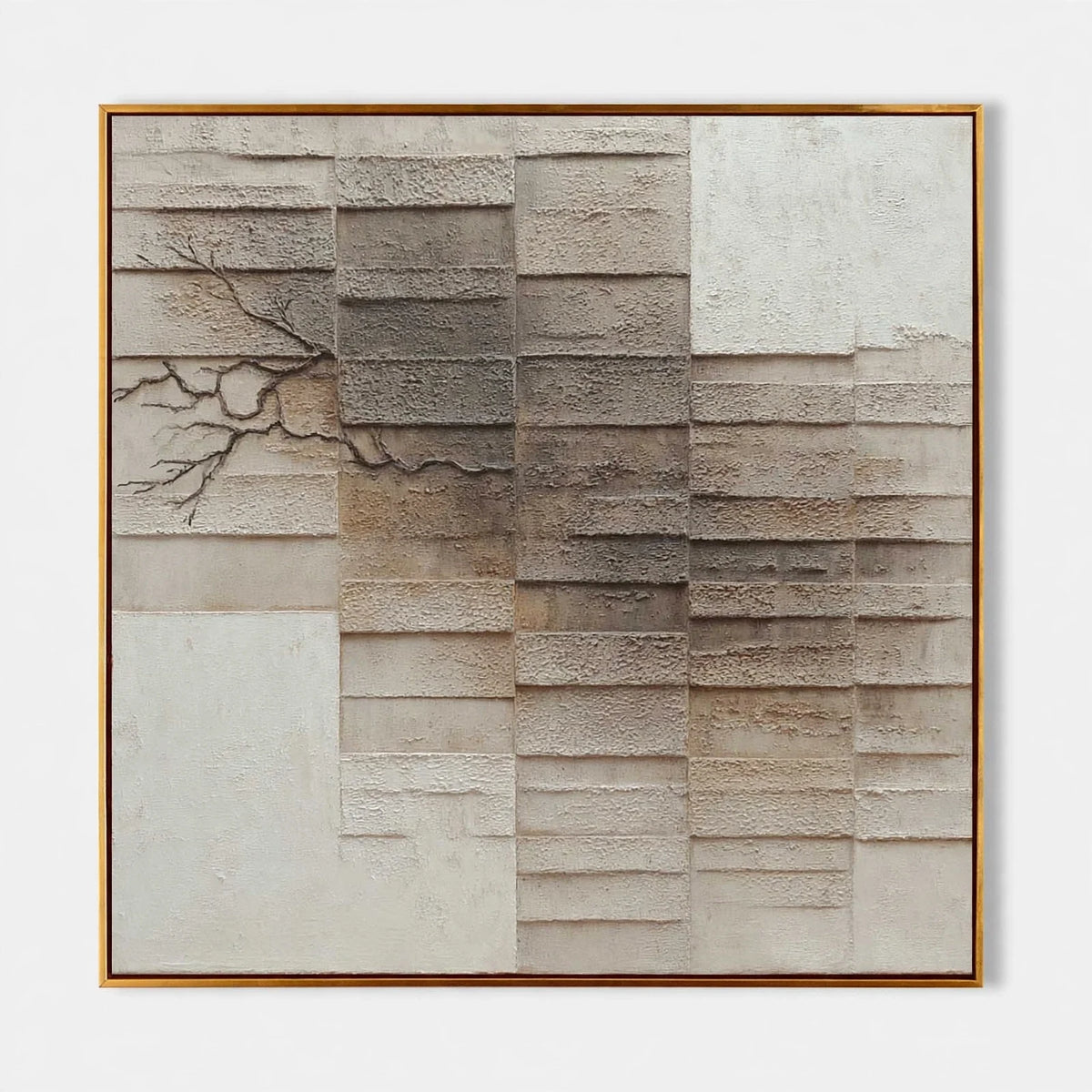 Earthen Strata Textured Abstract Painting #M991