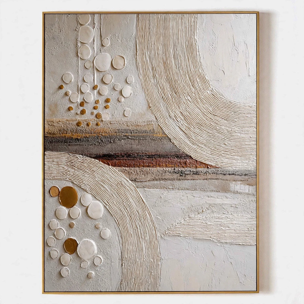 Combed Arcs Textured Abstract Painting #M995