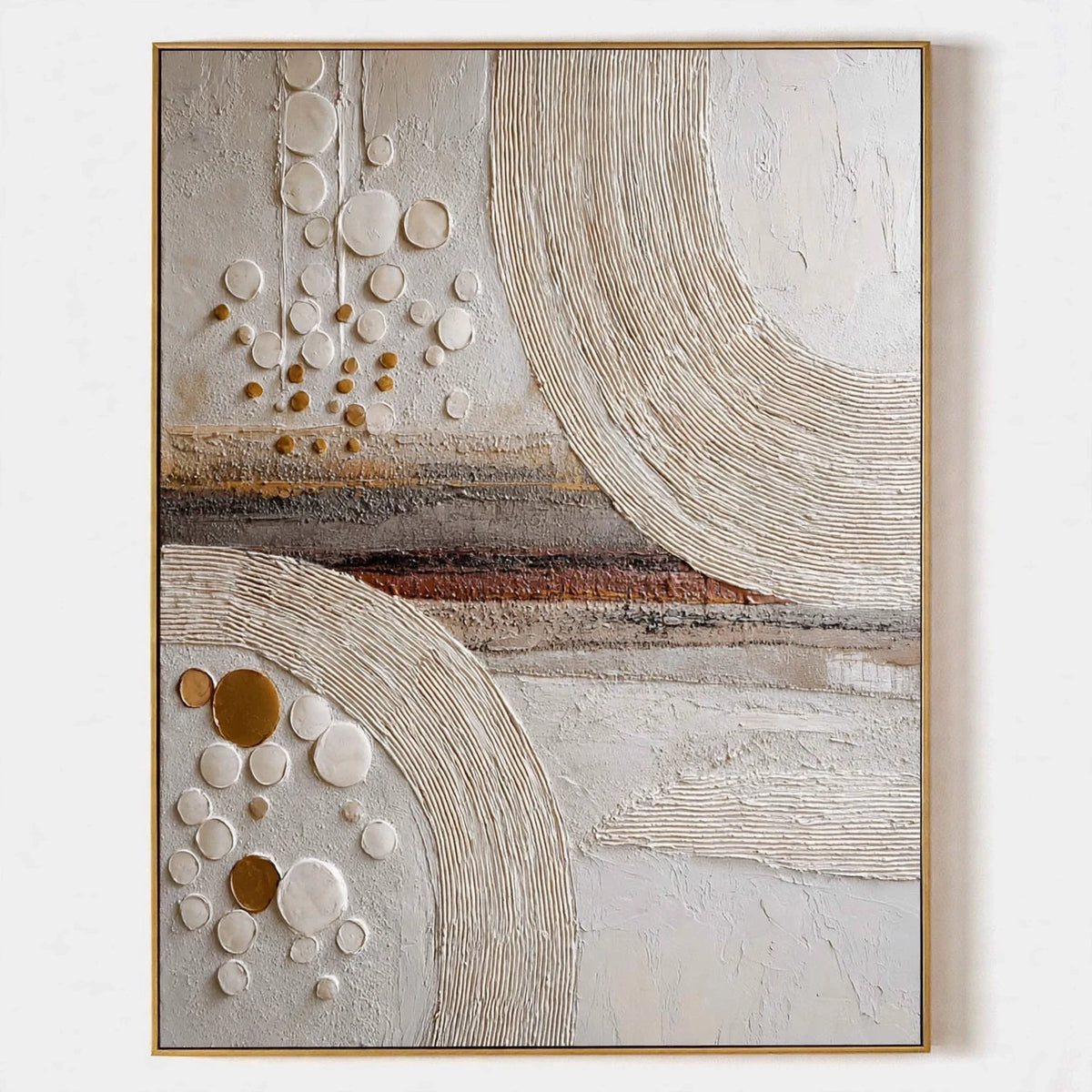 Combed Arcs Textured Abstract Painting #M995