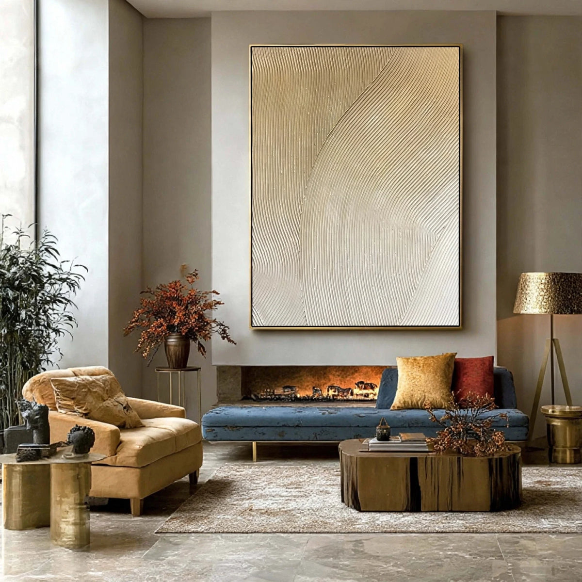 Combed Sands Textured Abstract Painting #M998
