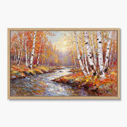 Autumn Stream Through the Birches #M837