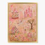 Pink Castle and Carousel Fantasy with Textured Details #SG149