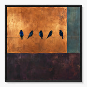 Birds on Golden Horizon Painting #TX003